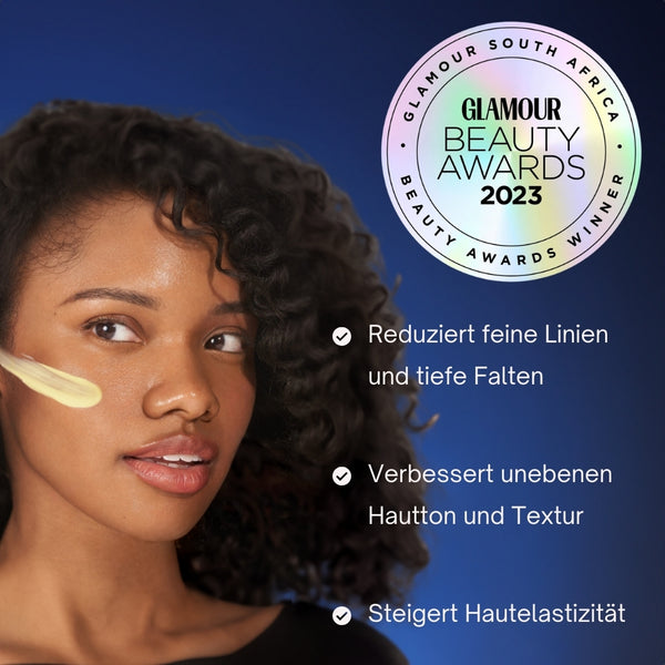 Das stärkste Retinol reduziert tiefe falten, verbessert unebenen hautton und hauttextur, steigert die hautelastizität, glamour beauty award winner